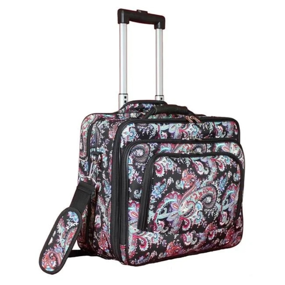 World Traveler Rolling 17-Inch Paisley Laptop Briefcase Computer Case